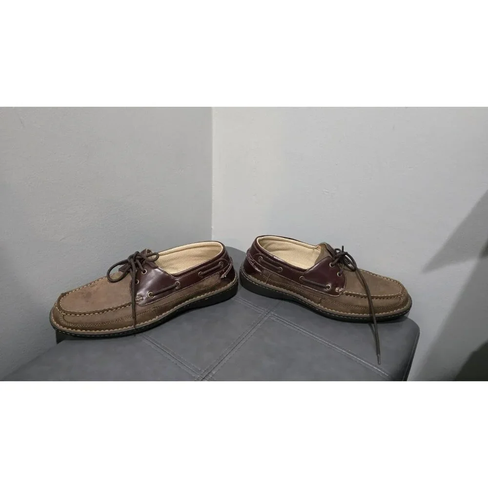 Nunn Bush Comfort Shoes Brown Leather Mens 12 M 12M Preppy Academia Boat Shoes